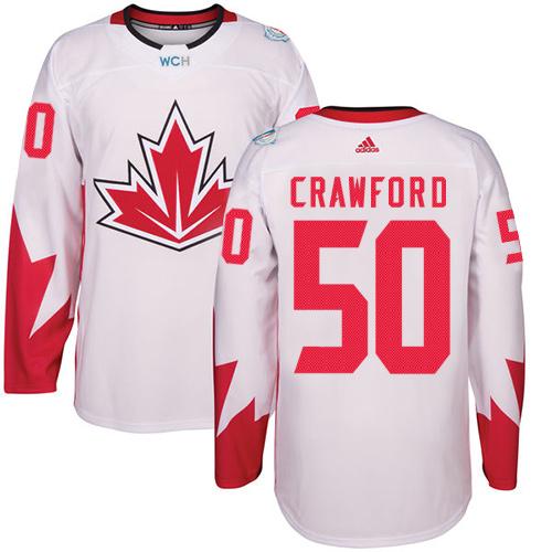 Team Canada #50 Corey Crawford White 2016 World Cup Stitched Youth NHL Jersey